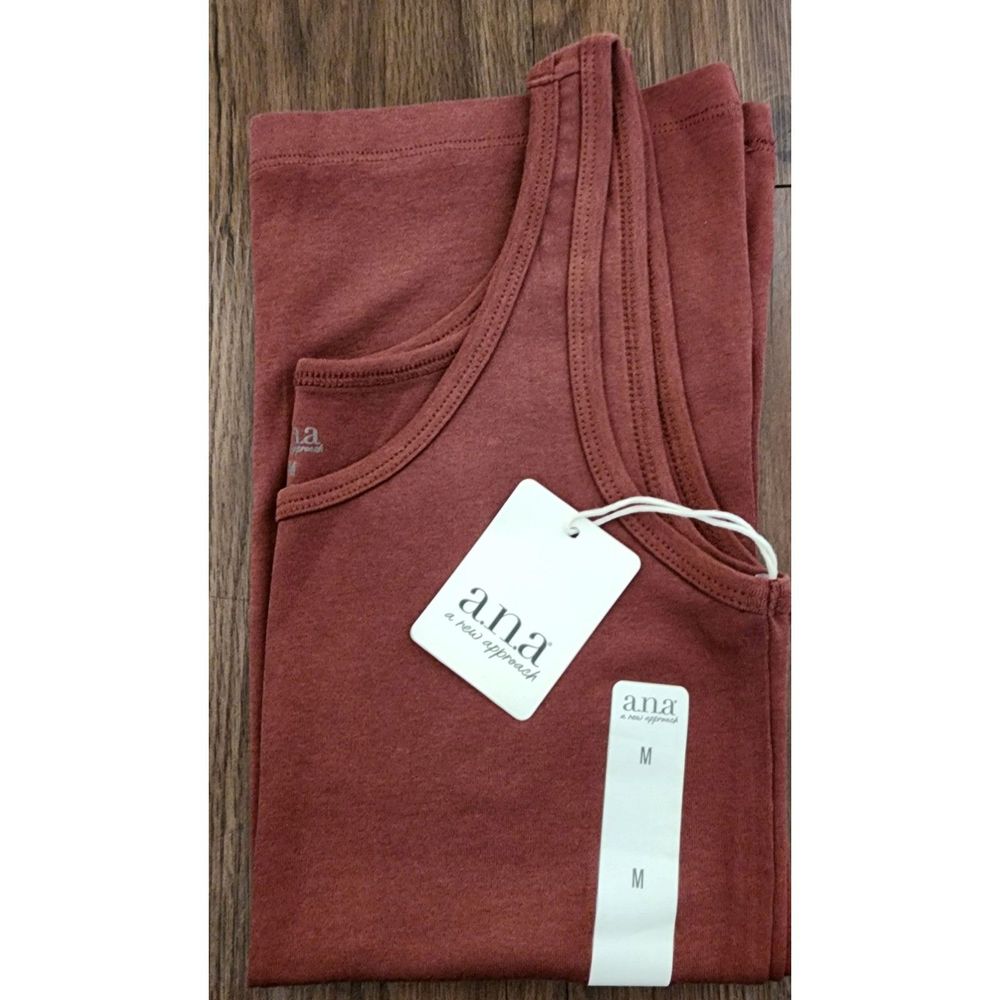 NWT Womens Size M A.N.A Cotton Tank Sable Red